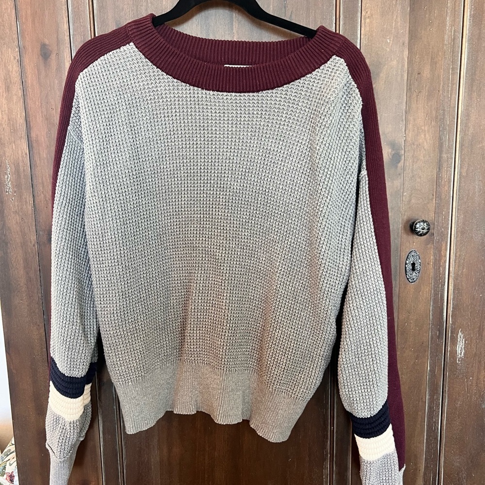 Bohme Burgundy and Gray Sweater